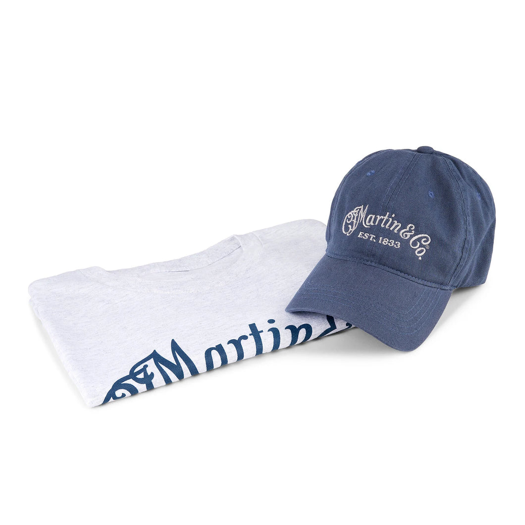 MARTIN CAP/T-SHIRT COMBO BLAU WEISS